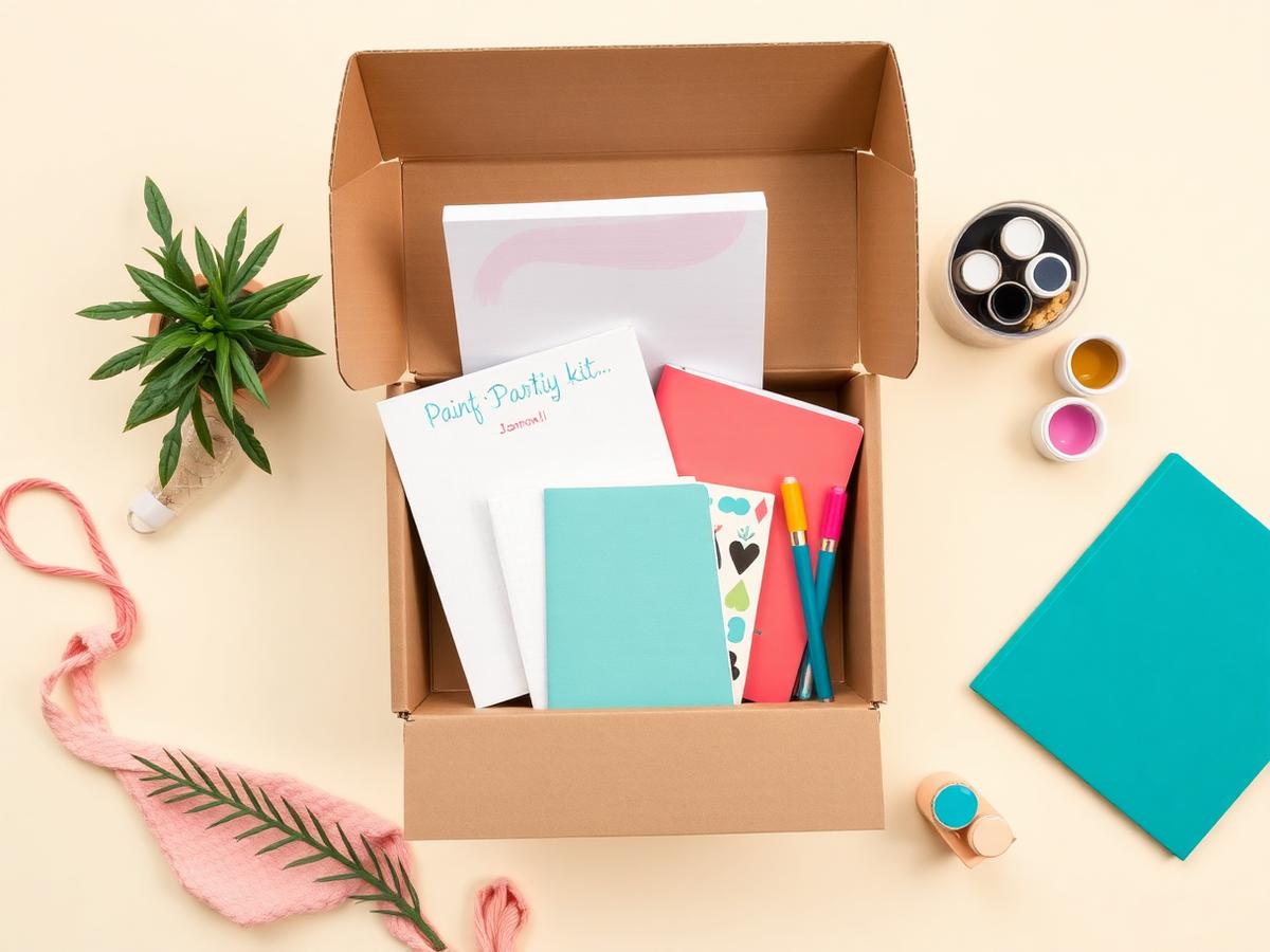 A shippable Color Room Party in a Box kit