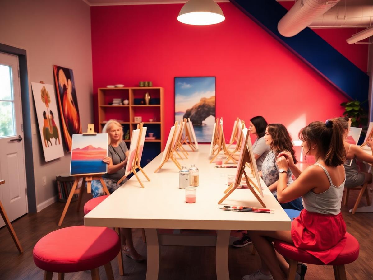 A hosted Color Room paint experience in the studio